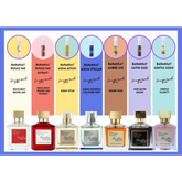 Kleurige parfumflesjes in Barakkat Range Sample Set Nieuwe Editie, mooi gerangschikt